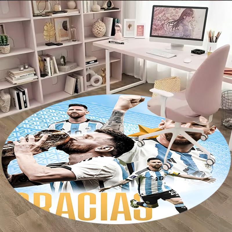 1pc M-Messi3 Carpet, Round Rug, Comfortable, Suitable for Entryways, Living Rooms, Office, And Bedrooms, Christmas Decoration