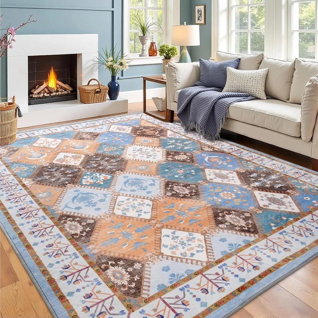 European Style Light Luxury Printed Living Room Carpets Art Creative Bedroom Bedside Rugs Large Area Sofa Coffee Table Mat