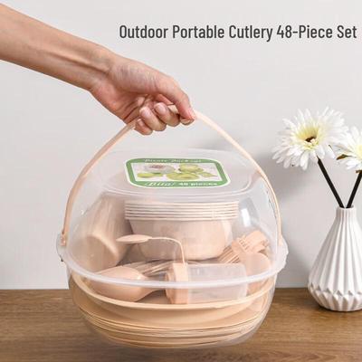 Ying Shi Wei Outdoor Portable 48-Piece Picnic Tableware Set