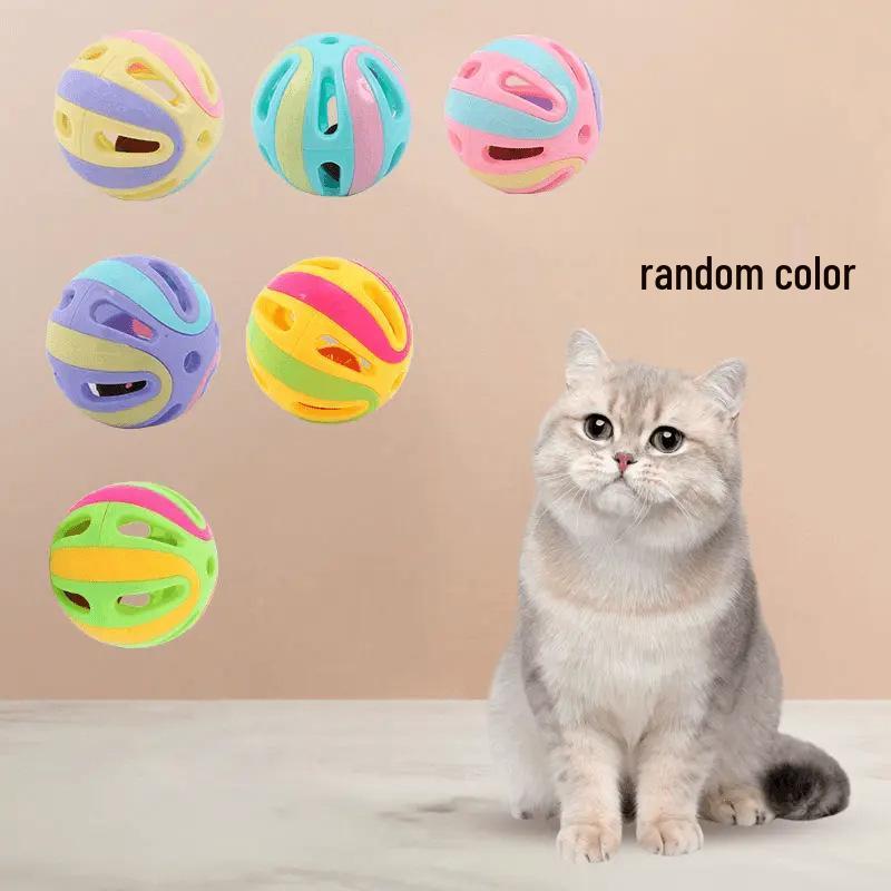 Cat Toy Ball with Bell - Kitten Play, Boredom Relief, Energy-Boosting, Teaser Stick Collection.