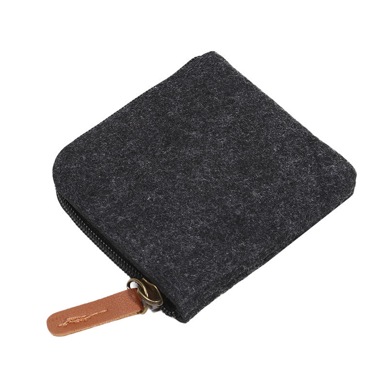 

Felt Mini Coin Purse Wallet 1/4Pcs Retro Solid Color Portable Key Chain Bag For Women Men Credit Card ID Holder Change Bag темно-сірий