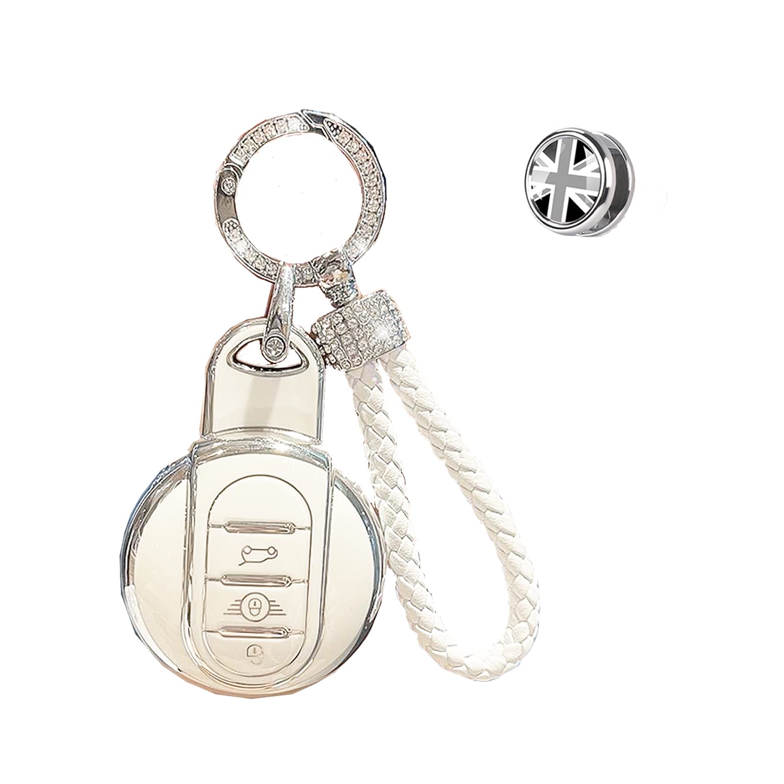 

Для BMW MINI MINI Cooper F54 F55 F56 F57 F60 Корпус ключа Mini Cooper 7.5*5.5*1.5cm белый