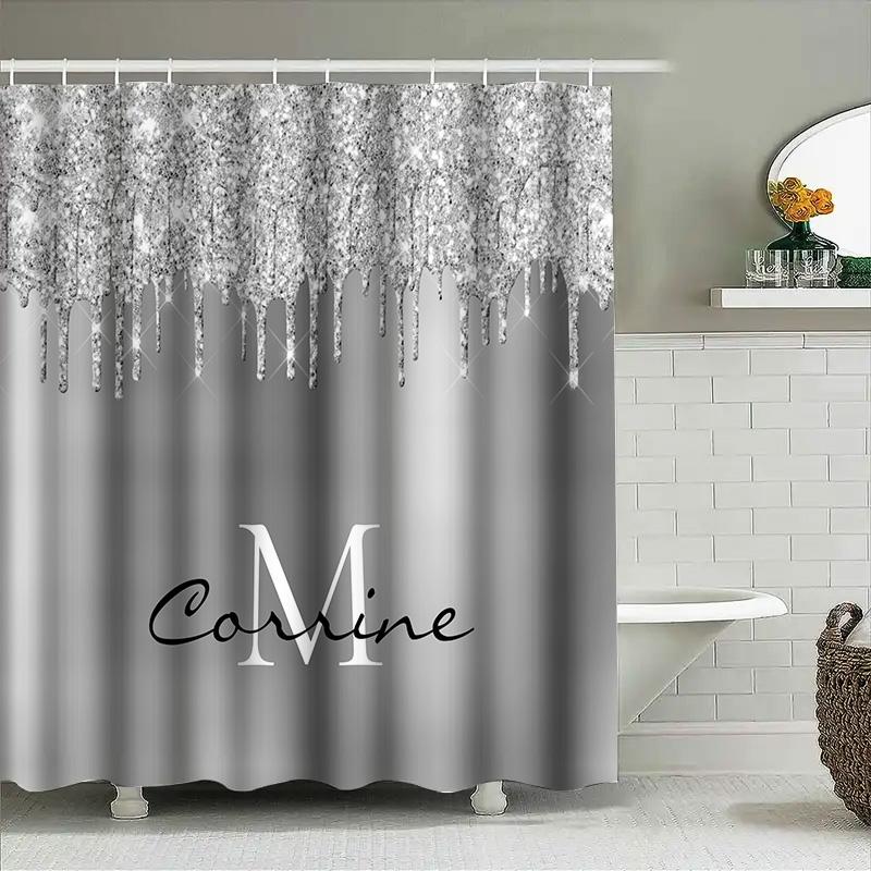 Delightful Pink White Floral Shower Curtain Home Decor Bath Room Decoration Waterproof Fabric For Kids Bathroom