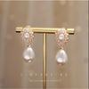 JMXD Baroque Style Pearl Earrings Vintage French  Luxury Bridal Drop Earrings for Women Fashion Wedding Jewelry Gift