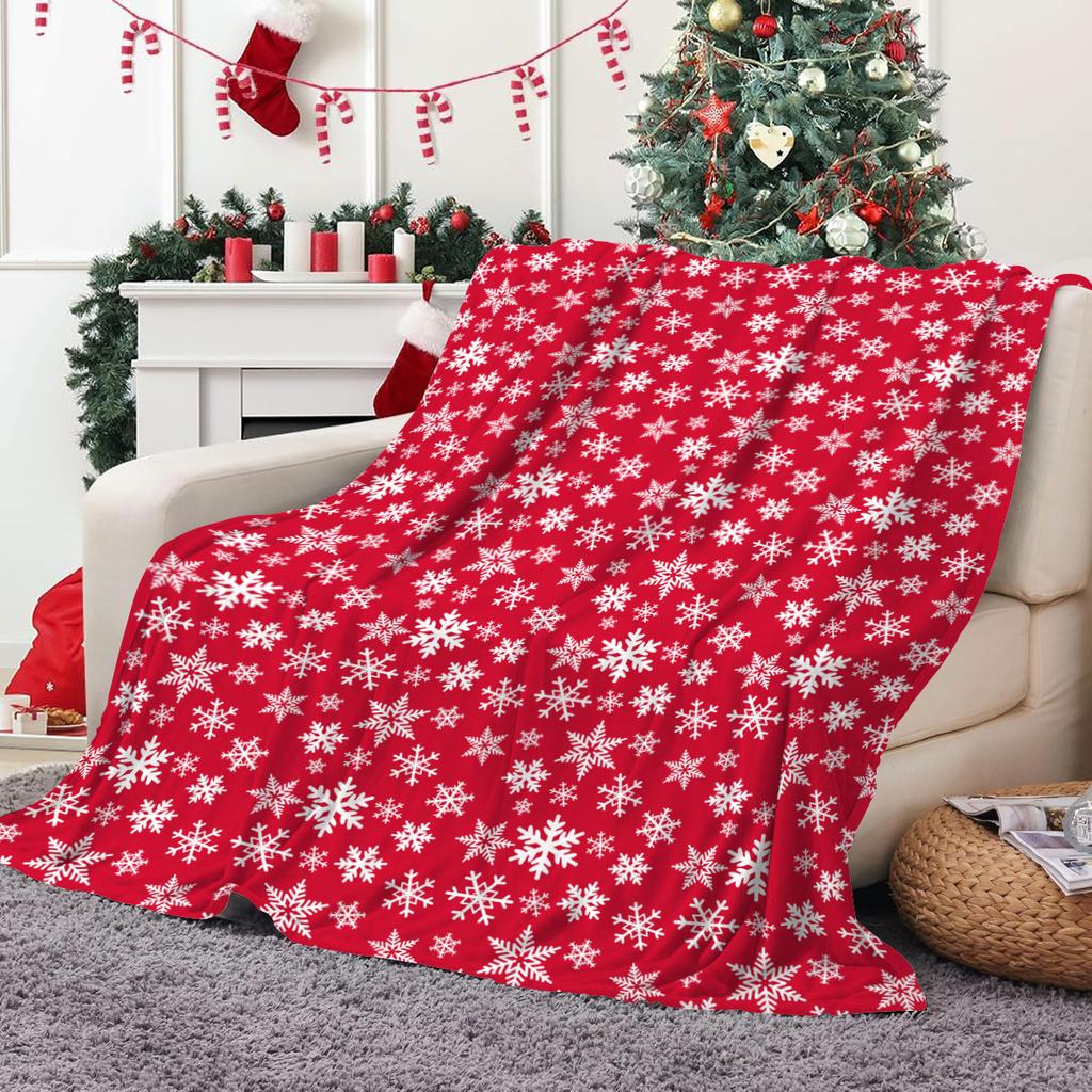 Christmas Printed Blanket Soft and Comfortable Skin Friendly Sofa Cover Blanket Christmas Decoration Suitable for All Seasons