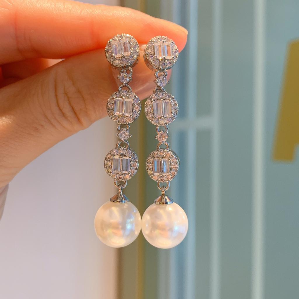 Huamei Jewelry Jewelry Stud Earrings Pearl Simple French Retro Light Luxury High-End Women'S