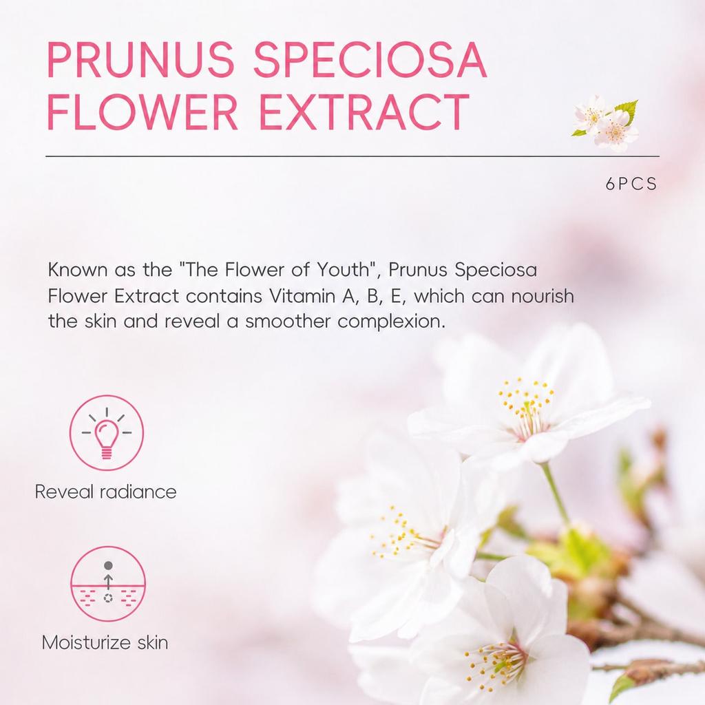 6pcs Cherry Blossom Collagen Skincare Set, Moisturizing Nourishing Facial Care Kit, Includes Cleanse