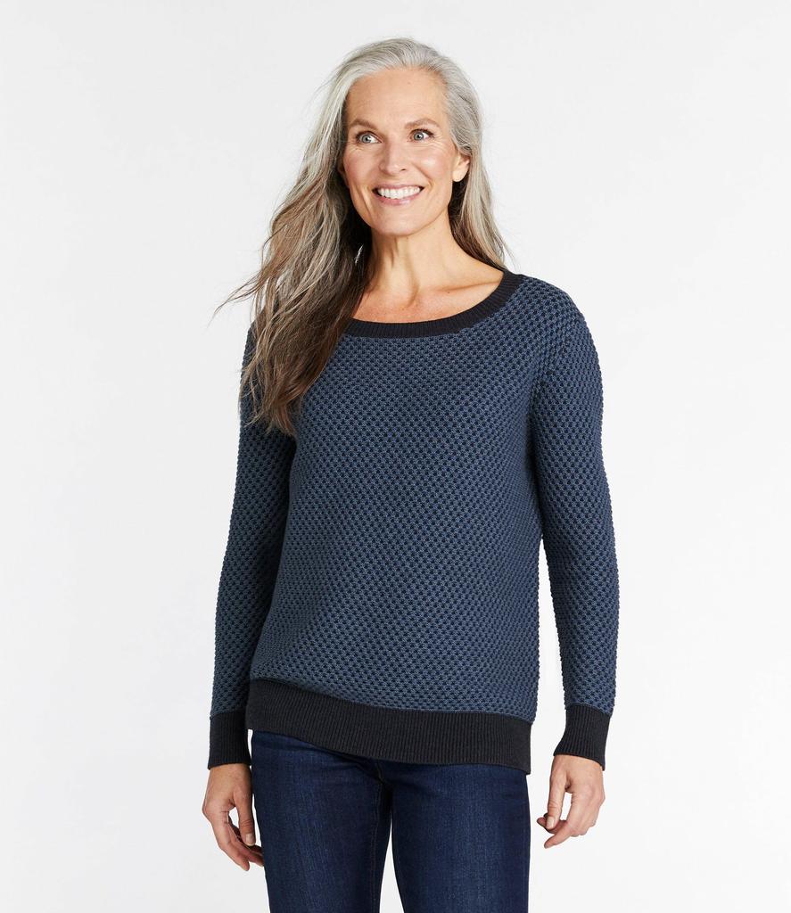 LL Bean Organic Cotton US Fit Size Sea Rose 1000075208 Women's Sweater/Pullover, Regular, L, Pink,