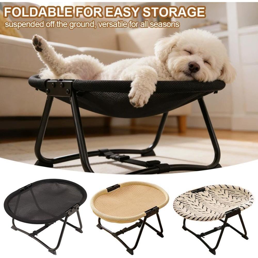 Cat Bed Hammock, Free-Standing Elevated Dog Cot for Indoors and Outdoors,Foldable No-Assembly Pet Bed with Breathable Mesh,Lightweight Raised Pet Cot