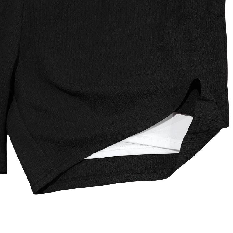 Summer Men's Casual Sweatpants Quick Dry Lined Double Woven Shorts Two Pairs