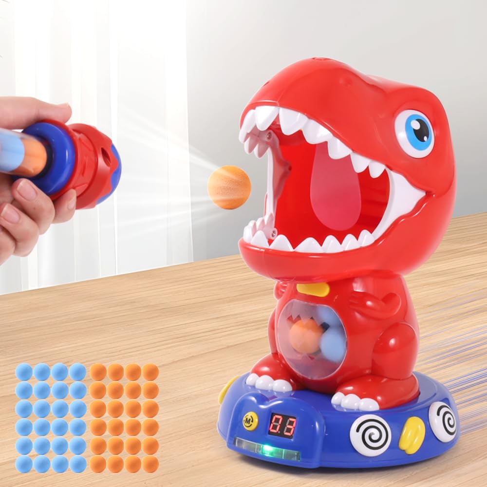 

lifemart Dinosaur Target Kit [Includes Electronic Target] 48 Sponge Balls, Spray Effects, Dinosaur Sounds, Obstacle Avoidance Targets, Indoor Game
