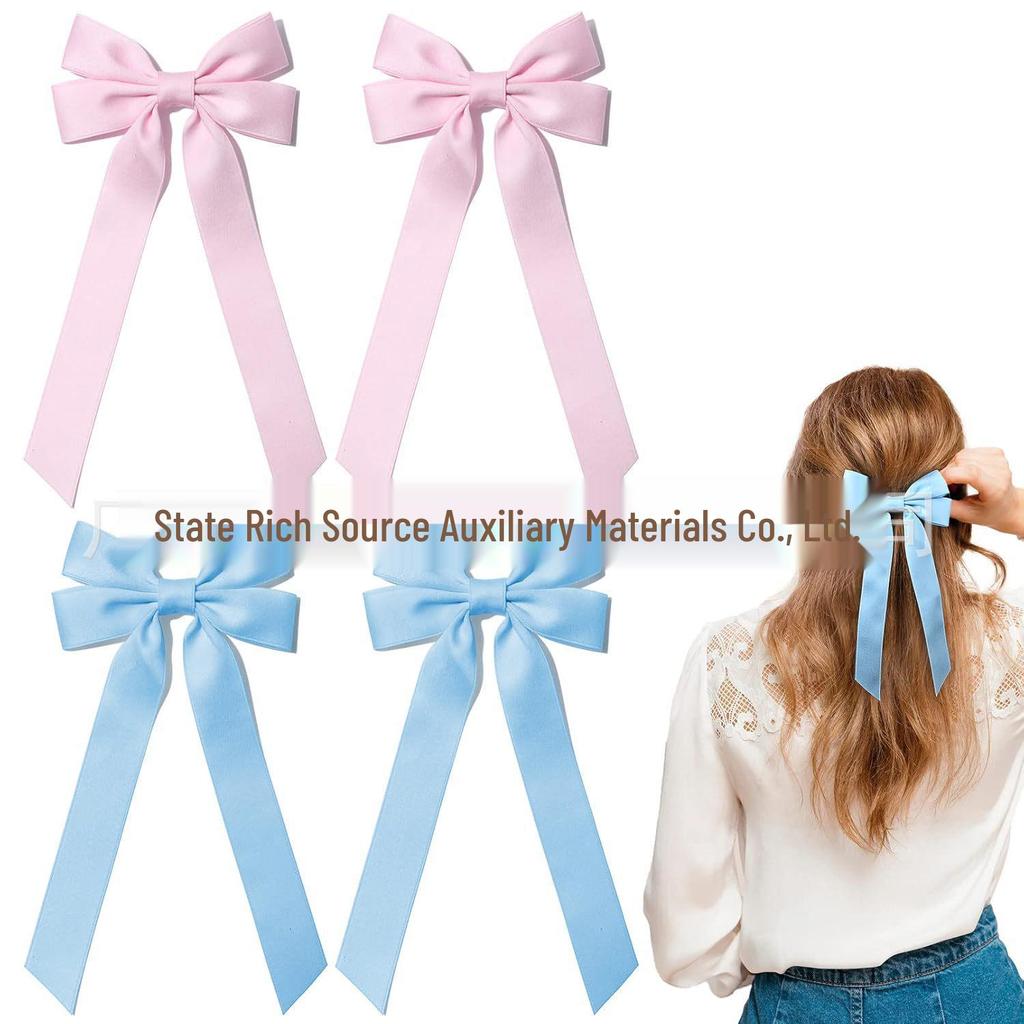 Satin Bow Hair Clip for Women - Elegant Ribbon Hairpin Accessory