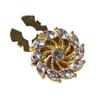 1PC DIY Sewing Pearl Flower Button Covers Alloy Golden Base Shirt Button Clip Detachable Clip-On Handwoven