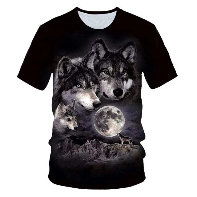 Animal Wolf T Shirt For Boys Print Children Boys Harajuku 3D T Shirt Summer Kids Short Sleeve Girls Tshirt Cartoon Baby T-Shirts