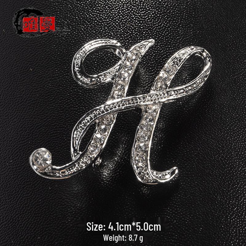 Men's Suit Jacket Brooch: Elegant English Letter Pin for a Stylish Touch