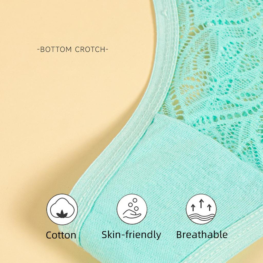 Low-Middle Waist Ladies Thong Panties, Non-marking Comfortable Breathable Women's T Pants Lace Sexy Women's Panties