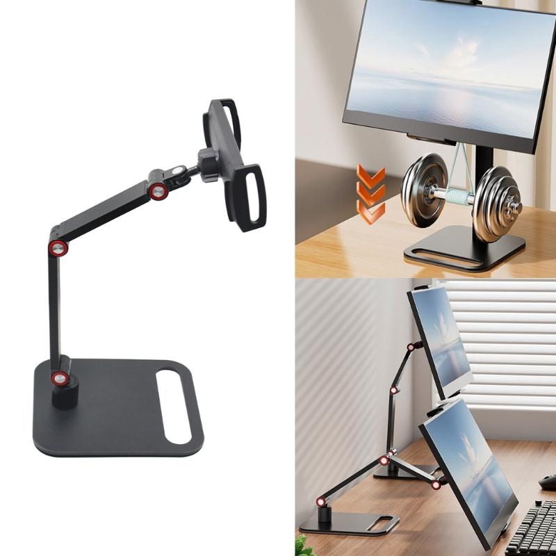 Heavy Duty Portable Monitor Stand Mount For Devices 360°Rotation Adjustment Height Aluminum Construction Holder
