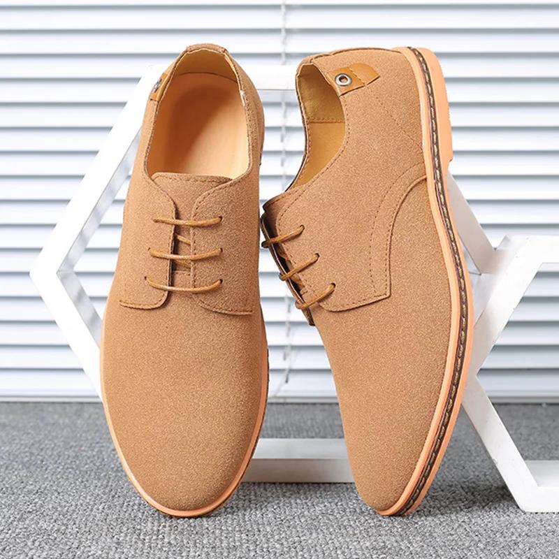 Top Quality Brown Oxford Shoes Men Derby Loafers Big Size 47 48 Casual Shoes Business Man Sneaker Yellow Dress Shoes Fashion