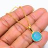 Blue Chalcedony Gemstone Handmade 925 Sterling Silver Jewelry Necklace 20" GK-5450