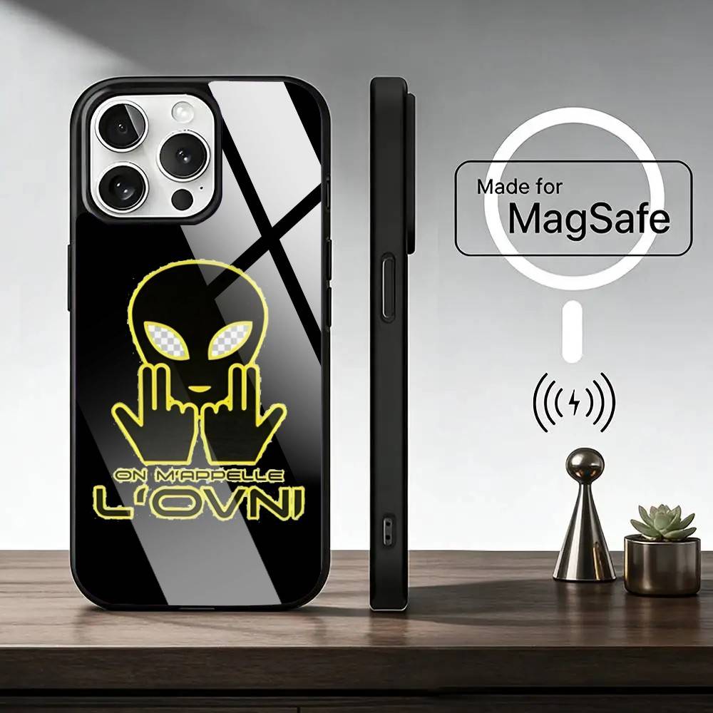 R-Rapper JuL C'est Pas Des Handyhülle für iPhone17,16,15,14,13,12,11 Plus,Pro Magnetisch mit Magsafe Kabelloses Laden