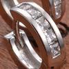 Ear Clip Silver Plated Shiny Silver Plated Rhinestone Ear Studs for Party