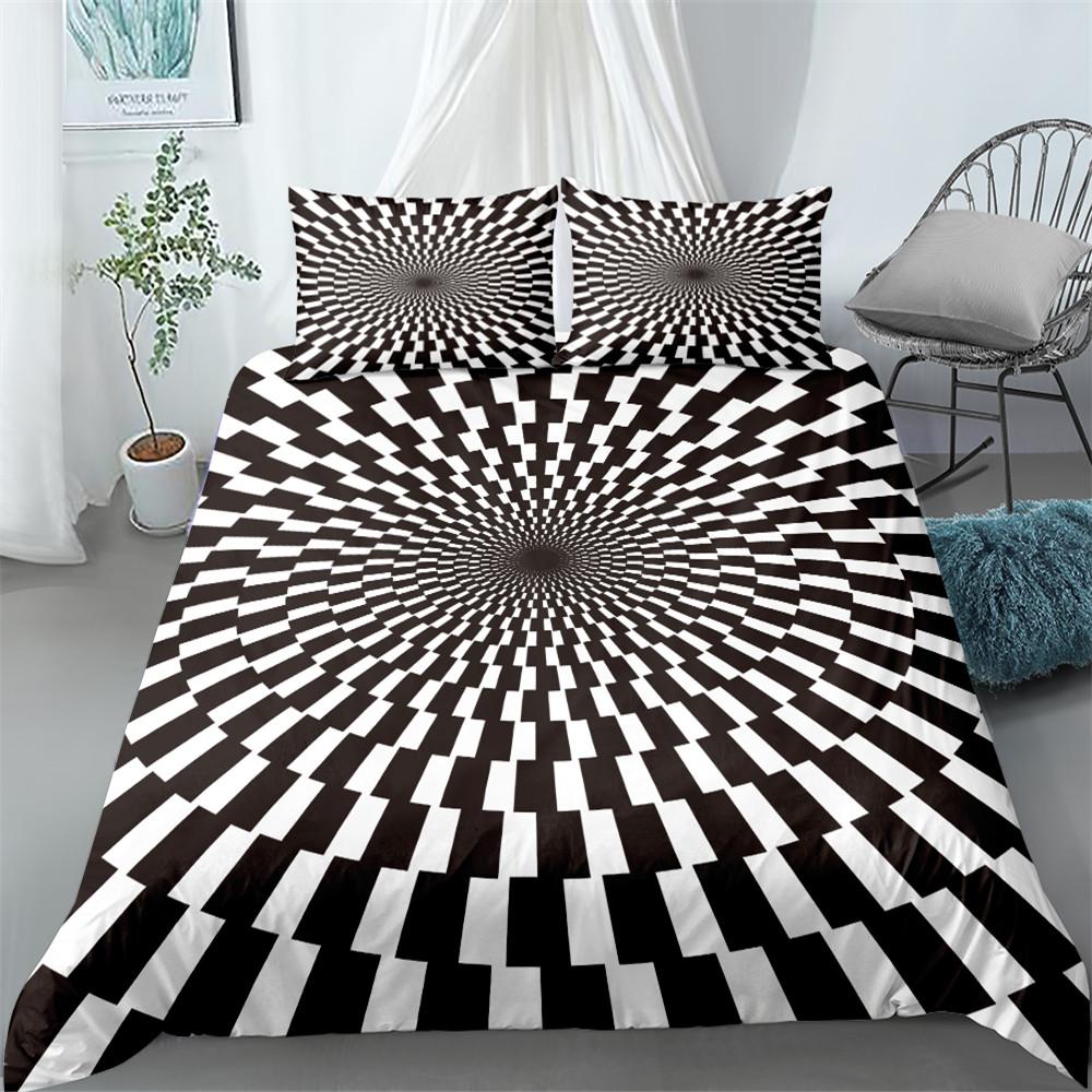 Comforter Black N White Optical Art King Queen Double Full Twin Single Size Set