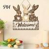 Outdoor Entrance Sign Wooden Welcome Sign, Rustic Door Hanging 2D Daisy Butterfly Print, Home Decoration Halloween Thanksgiving Easter Seasonal