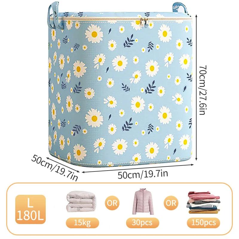 Clothes Storage Bag Pouch Foldable Quilt Clothes Organizer  Non-woven Large Capacity Wardrobe Clothing Storage Organizer
