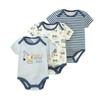 New Three-piece Baby Clothes Fart Clothes Short-sleeved Summer Printed Children's Clothing Baby One-piece Suit