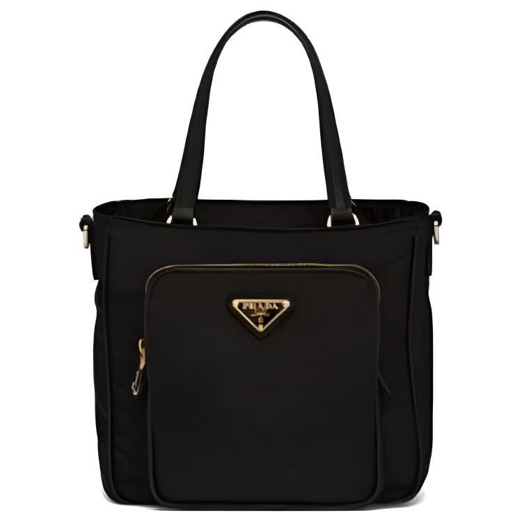 Prada Classic Triangle Logo Tote Bag Women Tote Bags Black 1BG308_ZMY_F0002_V_NOM