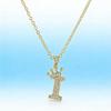Fashion Cubic Zirconia Crown Letter Pendant Necklace Gold Hip Hop Punk Alphabet Jewelry