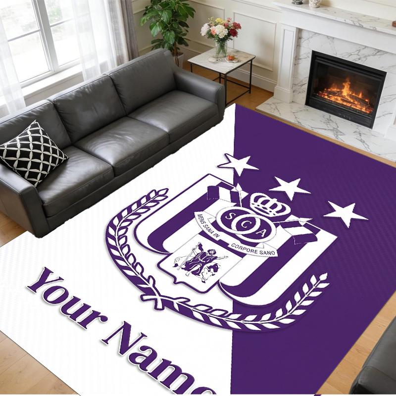 Crystal Velvet Rug Custom Name Text, Soft Non Slip Floor Mat Home DecorAnderlecht FC