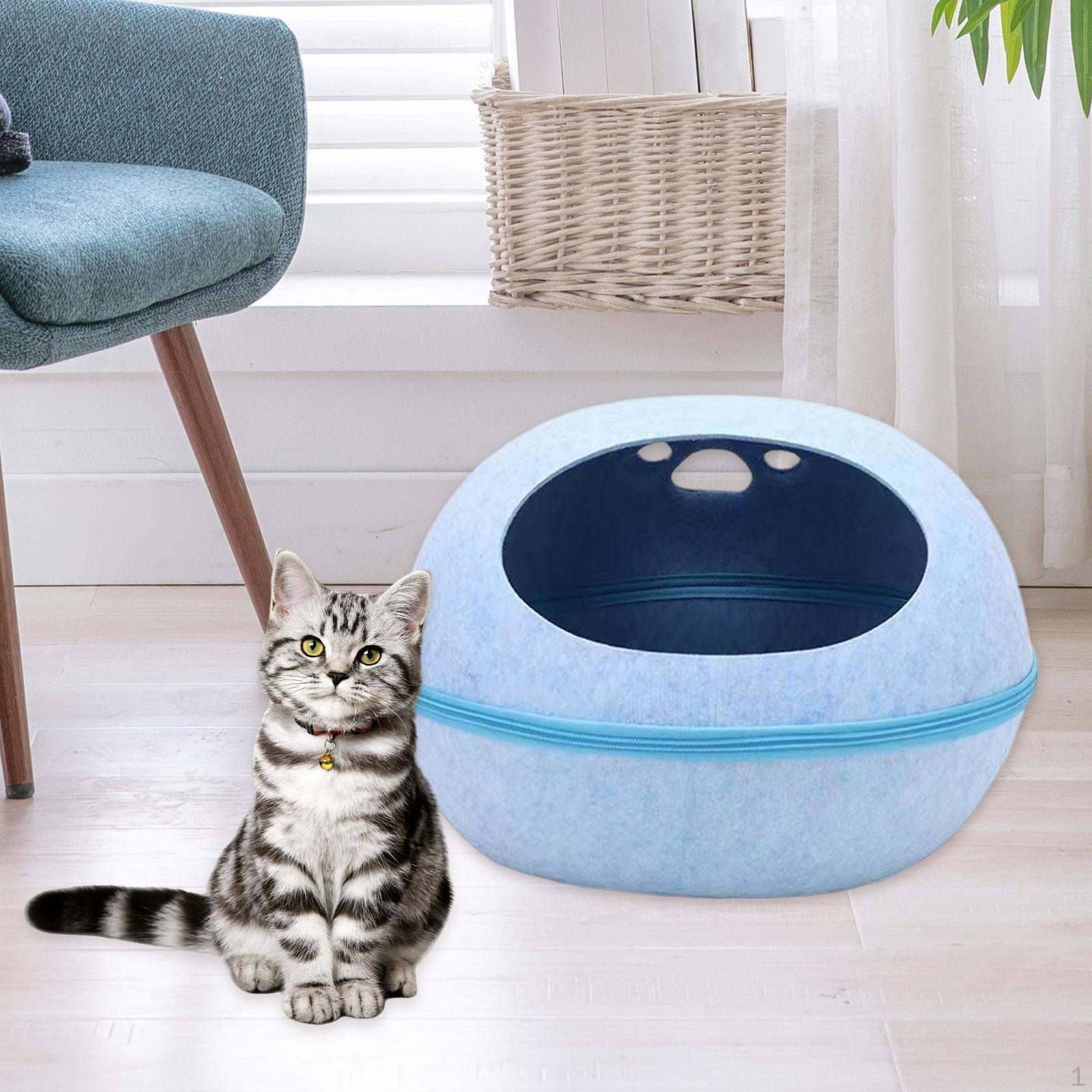 

Домик для кошки Пещера для питомца Дышащая Ракушка Устойчивый к царапинам Портативный Съемный Практичный Тайник синий