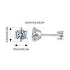 WOSTU Moissanite Wedding Stud Earrings For Women S925 Sterling Silver Classic 6-claw design Bride Diamond Studs Valentines Gift