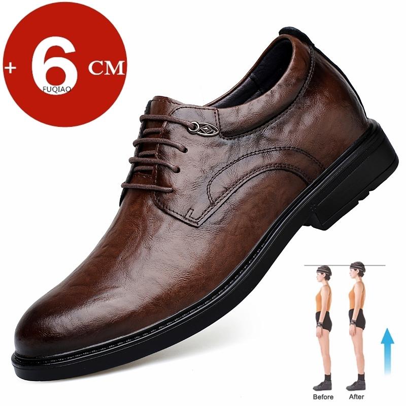 6CM Hidden Elevator Shoes for Men Professional Oxford Dress Shoes Business Casual Breathable Inner Height Boost for Formal