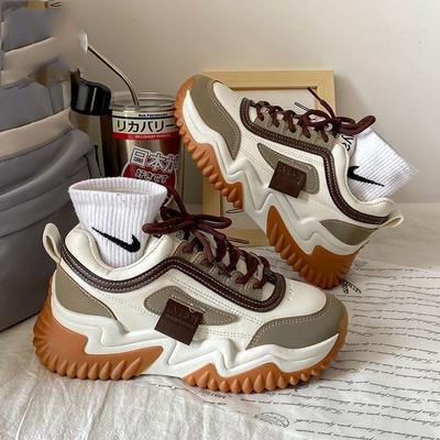 Daddy Shoes Women's New Muffin Soles Increase Height and Show Thin Feet, Fashionable Casual Sports Show Height and Breathable Women's Shoes
