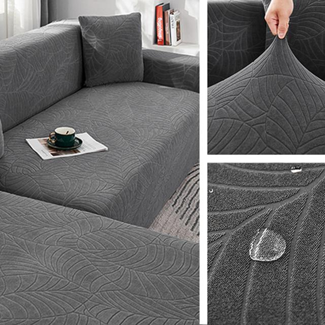 

Водонепроницаемый чехол для дивана, жаккардовый однотонный чехол для дивана, эластичный чехол для гостиной, «все включено», чехол для дивана без подлокотников 2xPillowcase 45x45cm серый