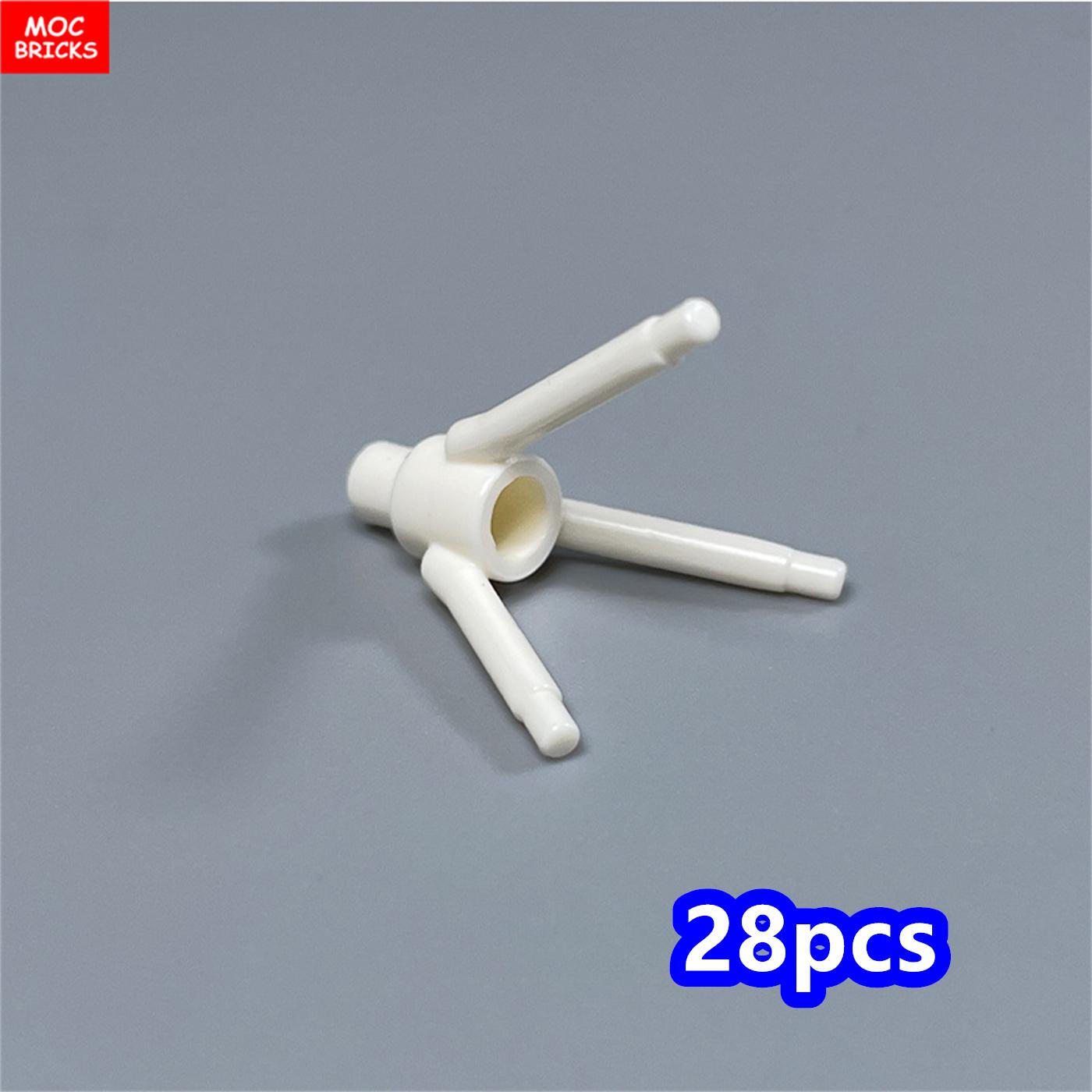 

Non-Toxic 28Pcs Moc Bricks 24855 Plant Flower 3 Stem Flowerpot Tree Branches Accessories Building Block Parts Diy Christmas Gift Toy