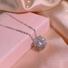 Ms Fashion Exquisite Zircon Geometric Earrings Necklace Adjustable Ring Three Piece Set