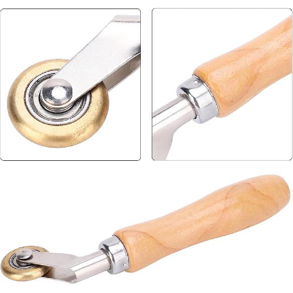 Ejoyous Welding Handheld Roller, Brass Seam Roller Tool, Membrane Material Corner Seam Press Wheel for Membrane Seams, Overlap Welding