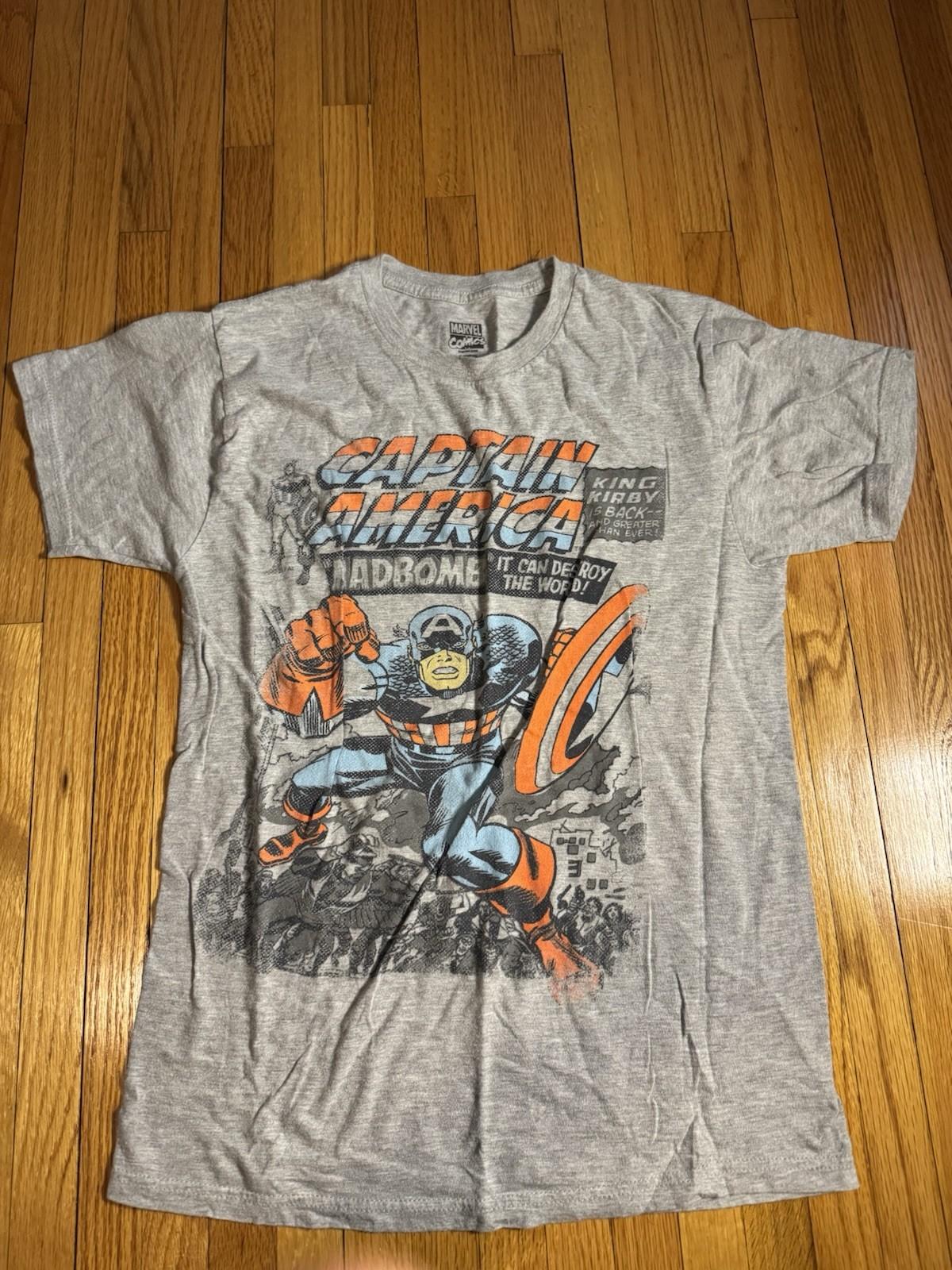 Marvel Captain America Madbomb Comic Cover T-Shirt Adult Small Gray S