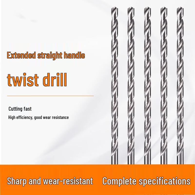 High-Speed Steel Extra-Long Straight Shank Twist Drill Bit
