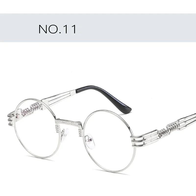 

Round Stylish Sunglasses Pair Men Women Metal Punk Vintage Sunglass Designer Fashion Glasses Mirror Lens Top Quality Oculo UV400