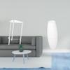 Minimalist Clear Acrylic Side Table with Modern Bedside Cabinet And Simple Lampshade Floor Lamp Bulb