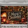 1Pcs Christmas Burning Fireplace Lights Decoration Background Winter Backdrop For Photo Studio Photo Booth Party
