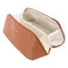 Reise Make-up Tasche Tragbar Wasserdicht PU Leder Kulturbeutel Hohe Kapazität Kosmetik Aufbewahrungstasche mit Griff Braun