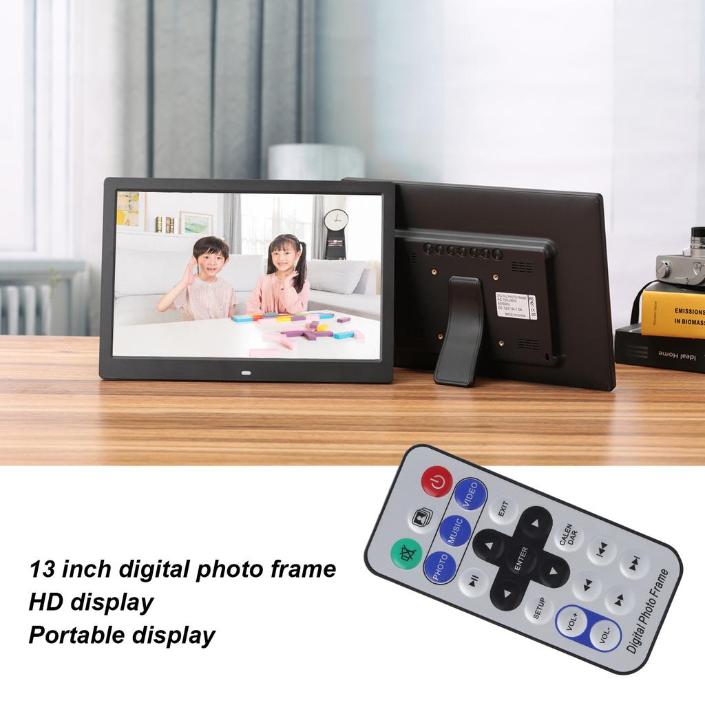 Digital Photo Frame Album 13 Inch HD Digital Picture Frame 1280x800 Resolution MP3 MP4 Image DisplayUS Plug