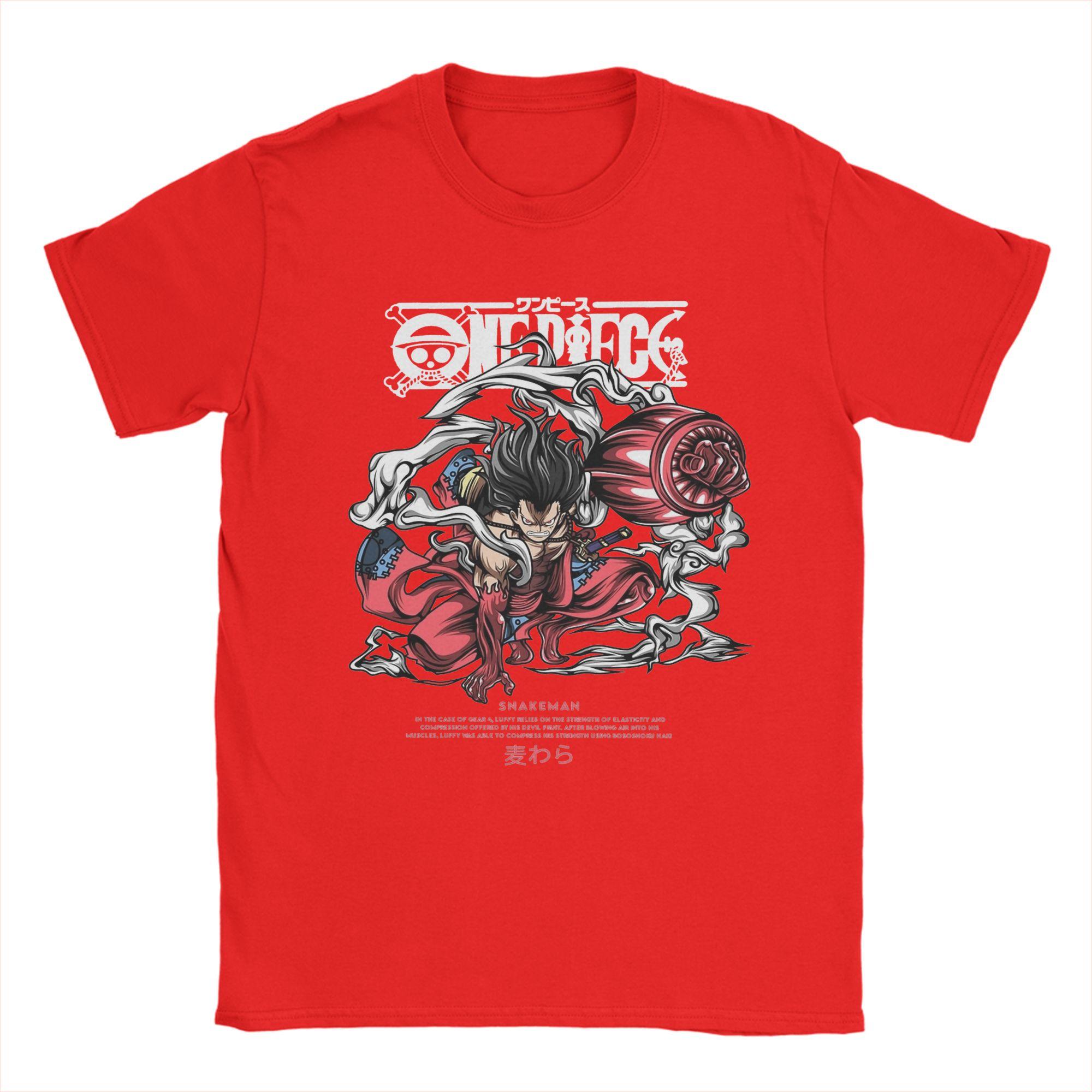 

Casual Luffy Snakeman TShirts for Men Round Collar 100 Cotton T Shirts Ones Pieces Short Sleeve Tees Summer Clothes M