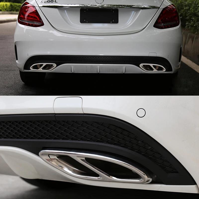 2 Pieces Car Exhaust Pipe Muffler Cover Rear Cylinder Exhaust Pipe Cover for 19-25A Class Mercedes Benz Tailpipe