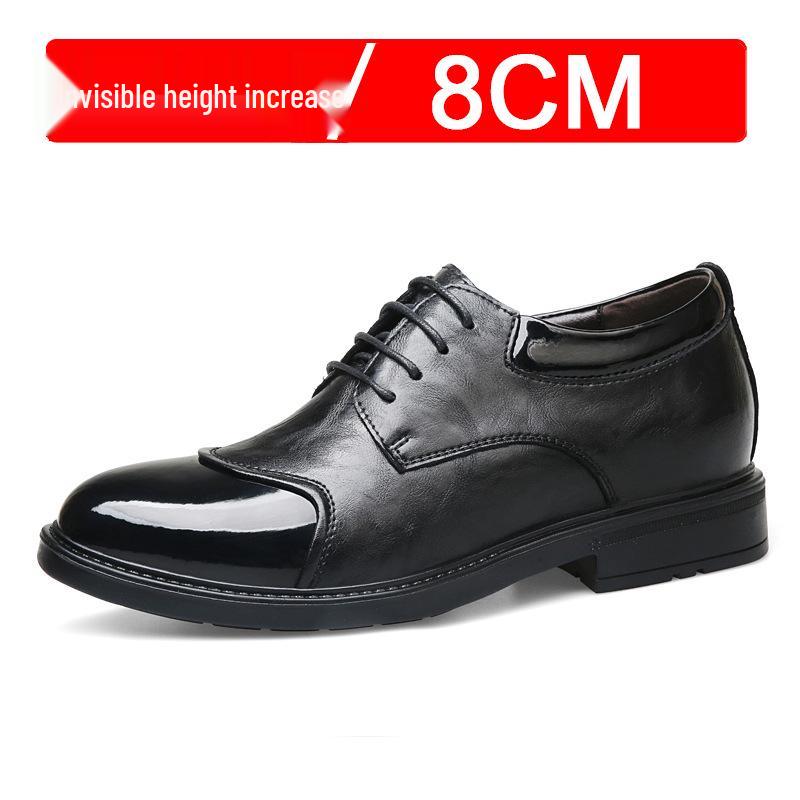 Men s Formal Leather Height-Increasing Shoes 8CM - Casual & Wedding 39